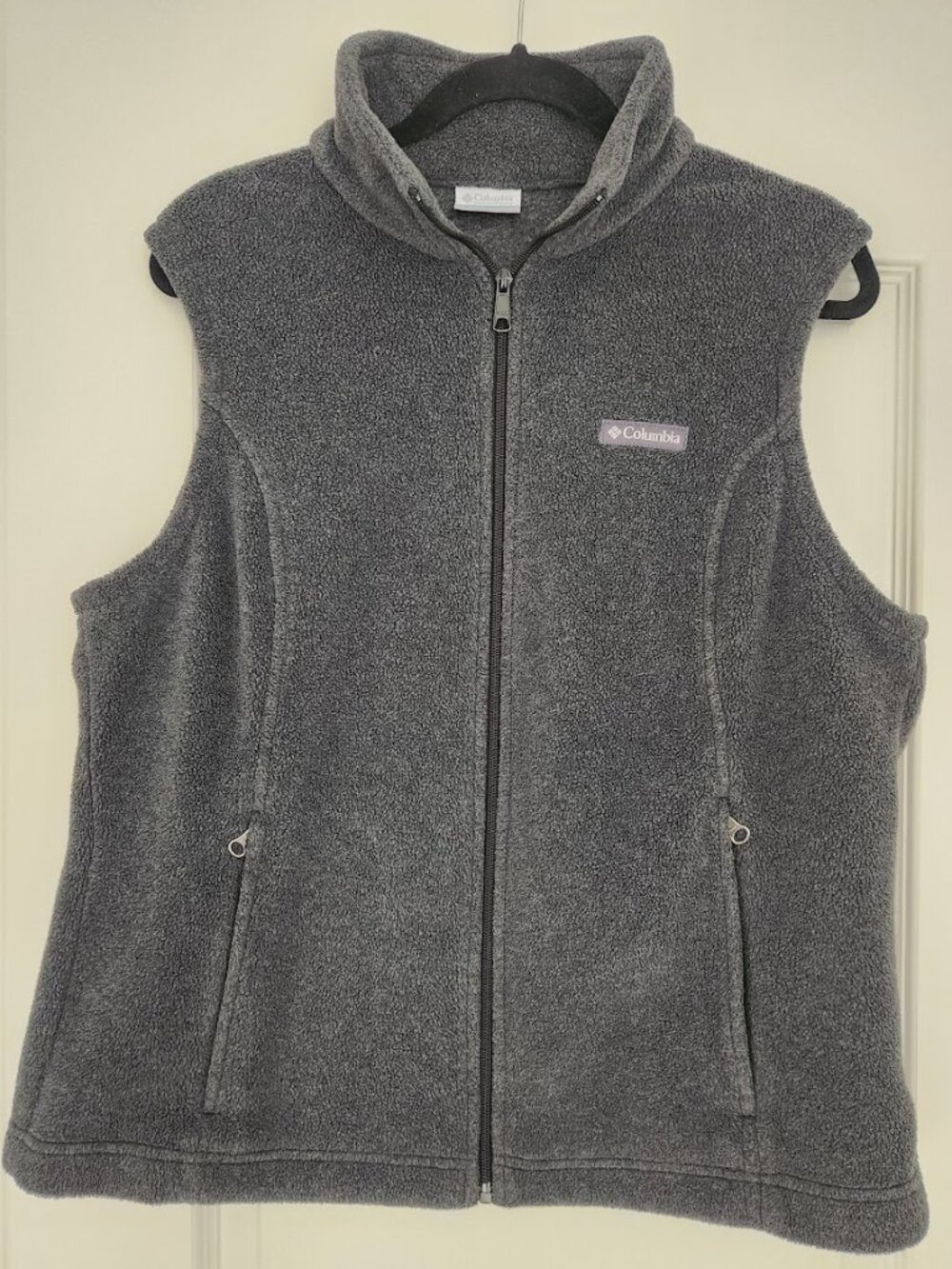 Columbia Gray Fleece Vest XL Full Zip Outdoor Gorpcore Layering Piece Hiking